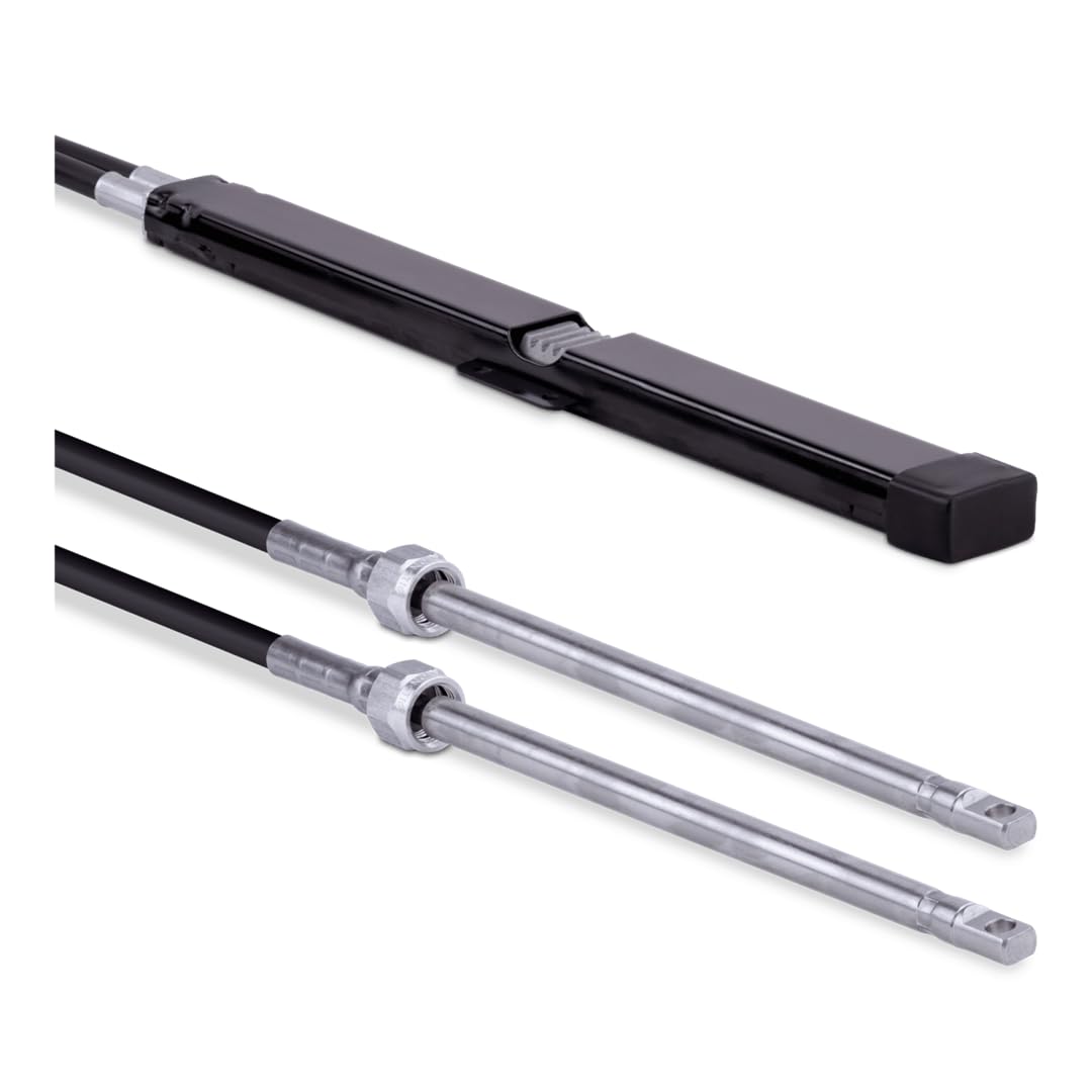MECH SEASTAR SOLUTIONS Back Mount Dual Rack Steering Cable Size: 180" H