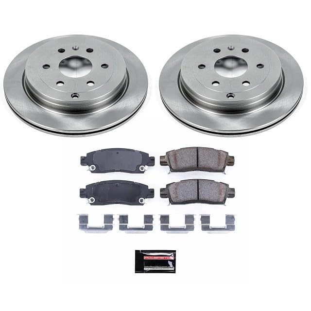 POWERSTOP Autospecialty KOE5262 Rear Replacement Brake Kit-OE Brake Rotors & Ceramic Brake Pads For Buick Enclave, Chevrolet Traverse, GMC Acadia, GMC Acadia Limi, Saturn Outlook [Model Specific]