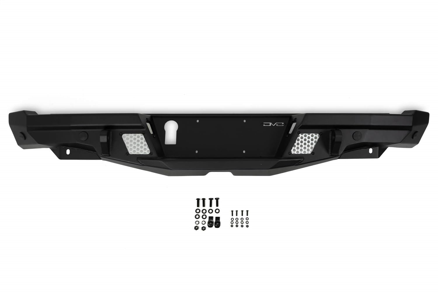 FS-7 Series DV8 Offroad Rear Bumper for the 2020-2025 Jeep Gladiator JT | High Clearance Design | Mounts for Two 3” Light Pods | Compatible with OEM Plate Lights & Trailer Harness Connector