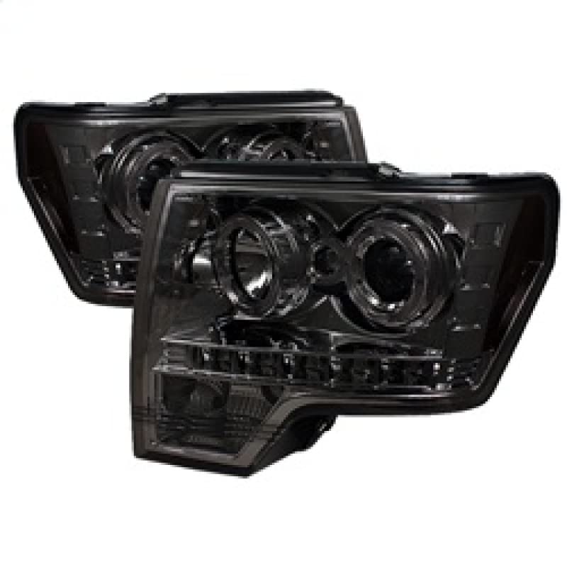 LED Halo Spyder Auto Projector Headlights Chrome/Smoked 5010254