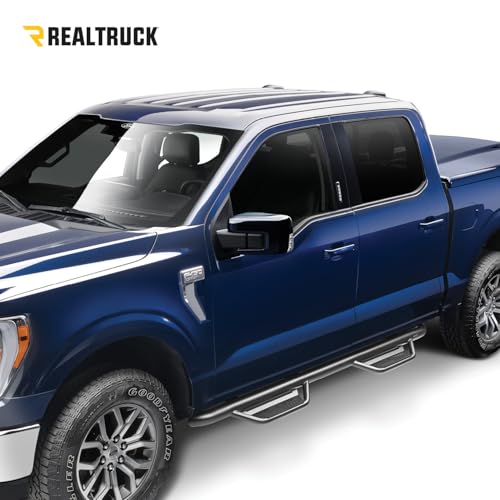 Podium SS Steps RealTruck for Ford Ranger | Cab Length, Stainless Steel, Polished | HPF1981CC-SS | Fits 2019-2020 Ford Ranger Crew Cab, SRW Gas