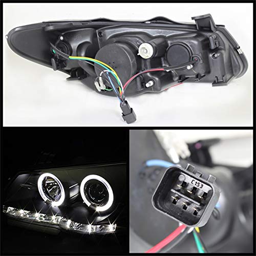 LED Halo Spyder Auto Projector Headlights Black/Clear