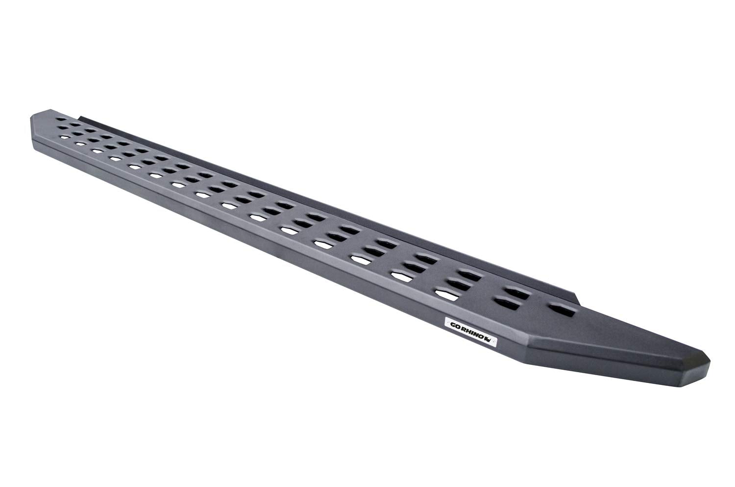 RB20 Running Boards & Brackets Go Rhino | Galvanized Steel, Textured Black | 69412680PC | Fits 2004-2014 Ford F-150 Super Cab Pickup