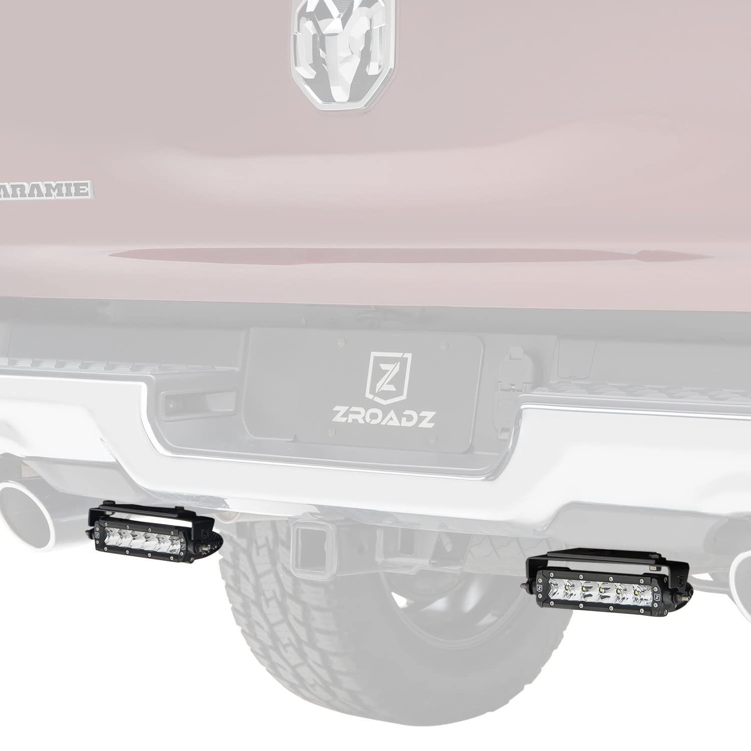 ZROADZ LED Mounting Bracket & Kit Under Rear Bumper - Compatible w/ 2019-2022 Ram 1500 - with (2) 6 Inch Single Row Slim LED Lights (Included) with Wiring Harness - PN Z384821-KIT