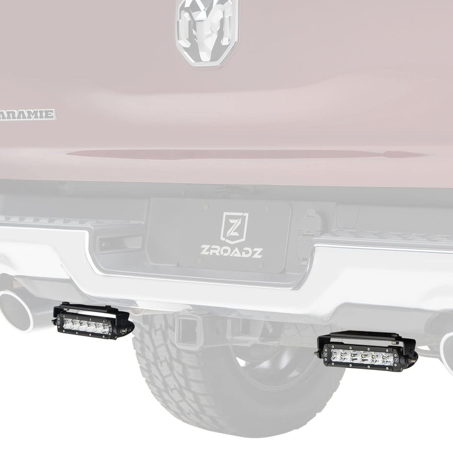 ZROADZ LED Mounting Bracket & Kit Under Rear Bumper - Compatible w/ 2019-2022 Ram 1500 - with (2) 6 Inch Single Row Slim LED Lights (Included) with Wiring Harness - PN Z384821-KIT