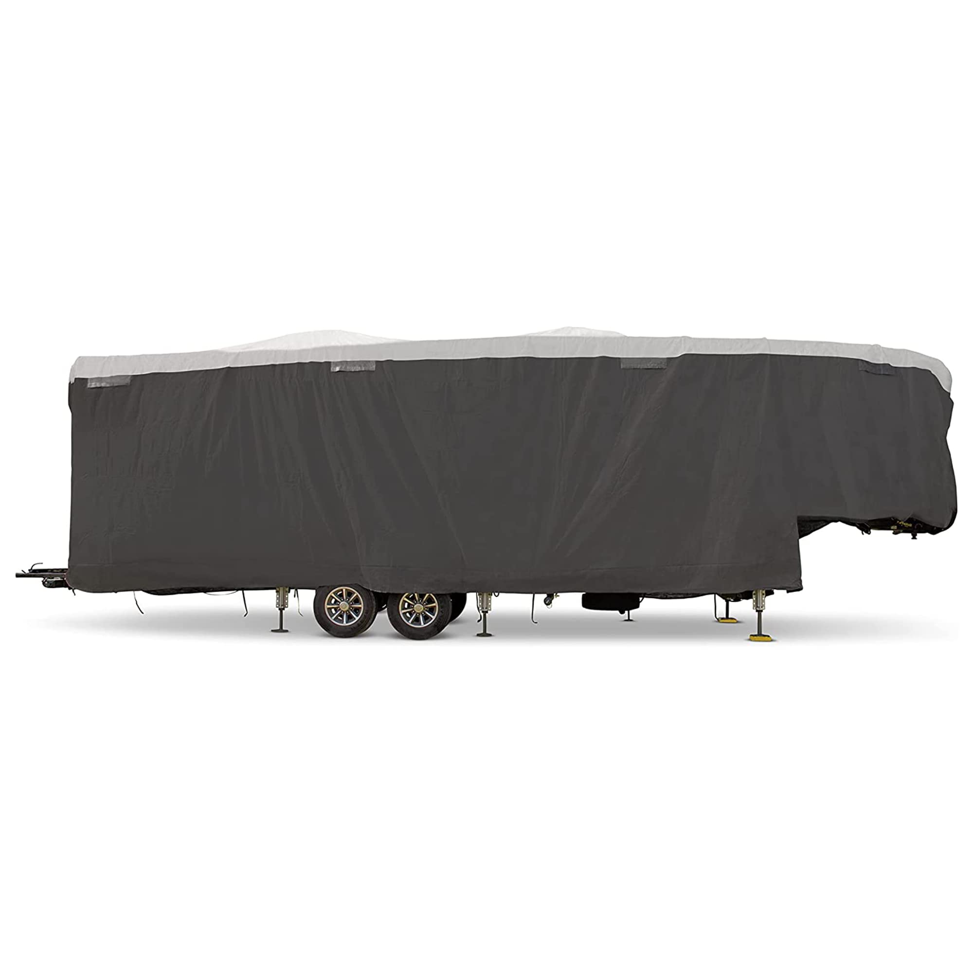 Camco RV Cover ULTRAGUARD - Fits 34 to 36 Inches 5th Wheel Trailer Cover - Features Secure Cinching Straps, Zippered Entry Doors, and Covered Air Vents (45756)