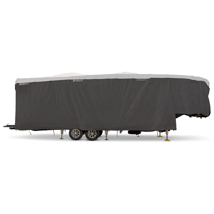 Camco RV Cover ULTRAGUARD - Fits 34 to 36 Inches 5th Wheel Trailer Cover - Features Secure Cinching Straps, Zippered Entry Doors, and Covered Air Vents (45756)