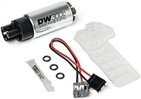 340lph DeatschWerks Compact Fuel Pump with Out Clips w/ 9-1061 Install kit (9-307-1061)
