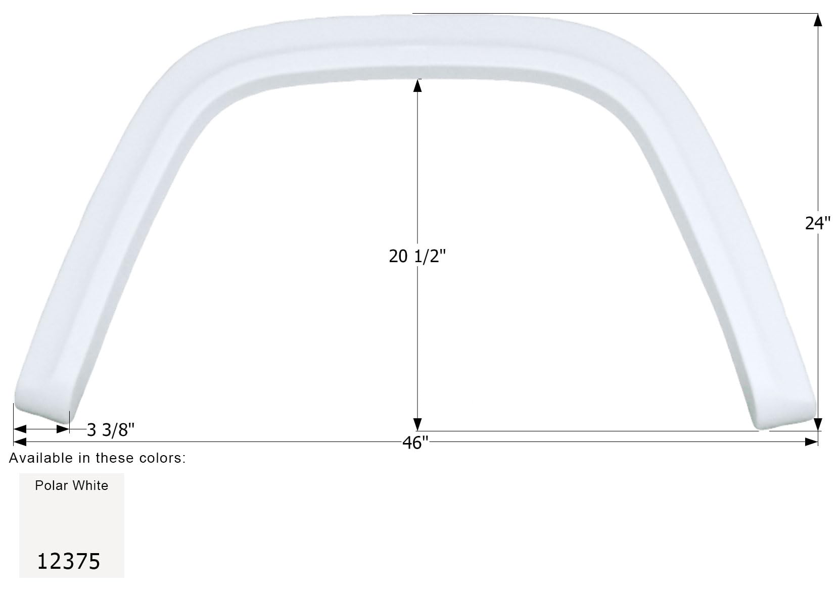 Fender Skirt ICON, Single, Gulf Stream, FS2375, Polar White