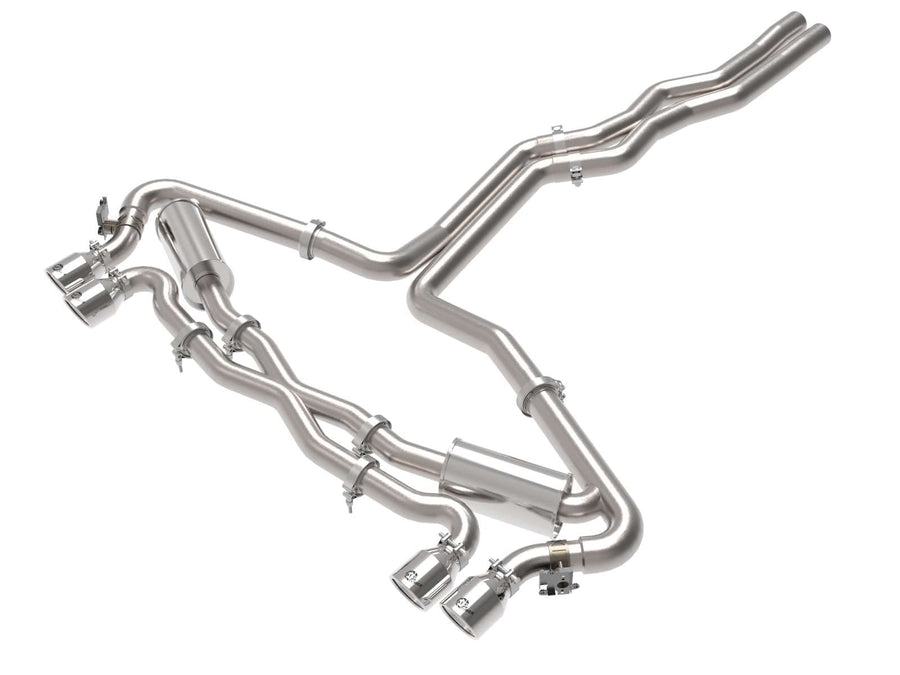 aFe Power 3 IN to 2-1/2 IN MACH Force-Xp Stainless Steel Cat-Back Exhaust System Polished Fit Audi RS6 Avant 20-22 V8-4.0L (tt) 49-36448-P