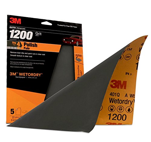 Wetordry Sandpaper Sheets, 9 in. x 11 in, 1200 grit, A Weight (5/Pack)