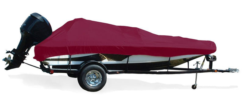 Semi-Custom Trailerite Boat Cover for Fish and Ski Boats with Outboard Motor - Includes Motor Hood, Cranberry (20'5" - 21'4" CL x 96" B)