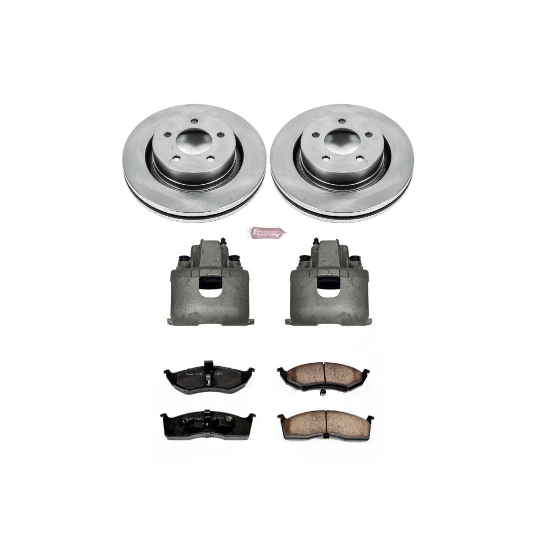 Power Stop KCOE1700 Replacement Autospeciality Front Caliper Kit- OE Rotors, Ceramic Brake Pads, Calipers For Chrysler 300M 1999-2002, Chrysler LHS 2001 [Model Specific]