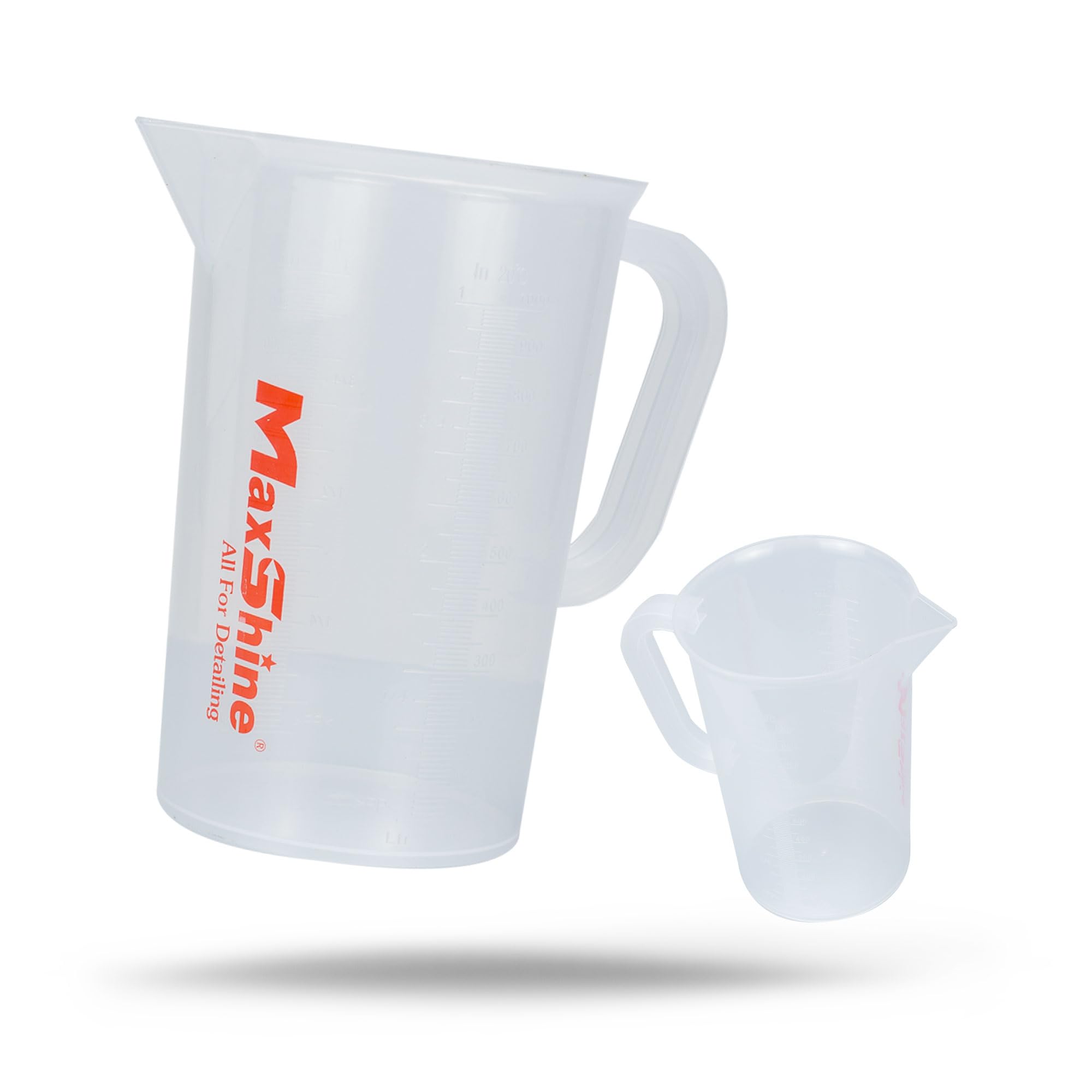 Maxshine Measuring Cup Universal 100ml – Transparent, Chemical-Resistant Polypropylene – High-Accuracy Markings, Easy-Grip Handle – Durable & Reusable for Car Detailing Use
