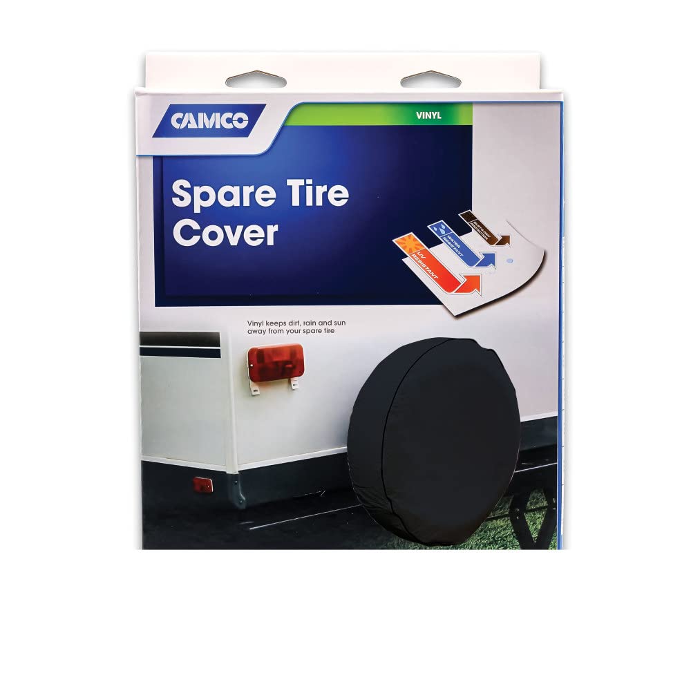 34 inches Camco Black Vinyl Spare Tire Cover 45252