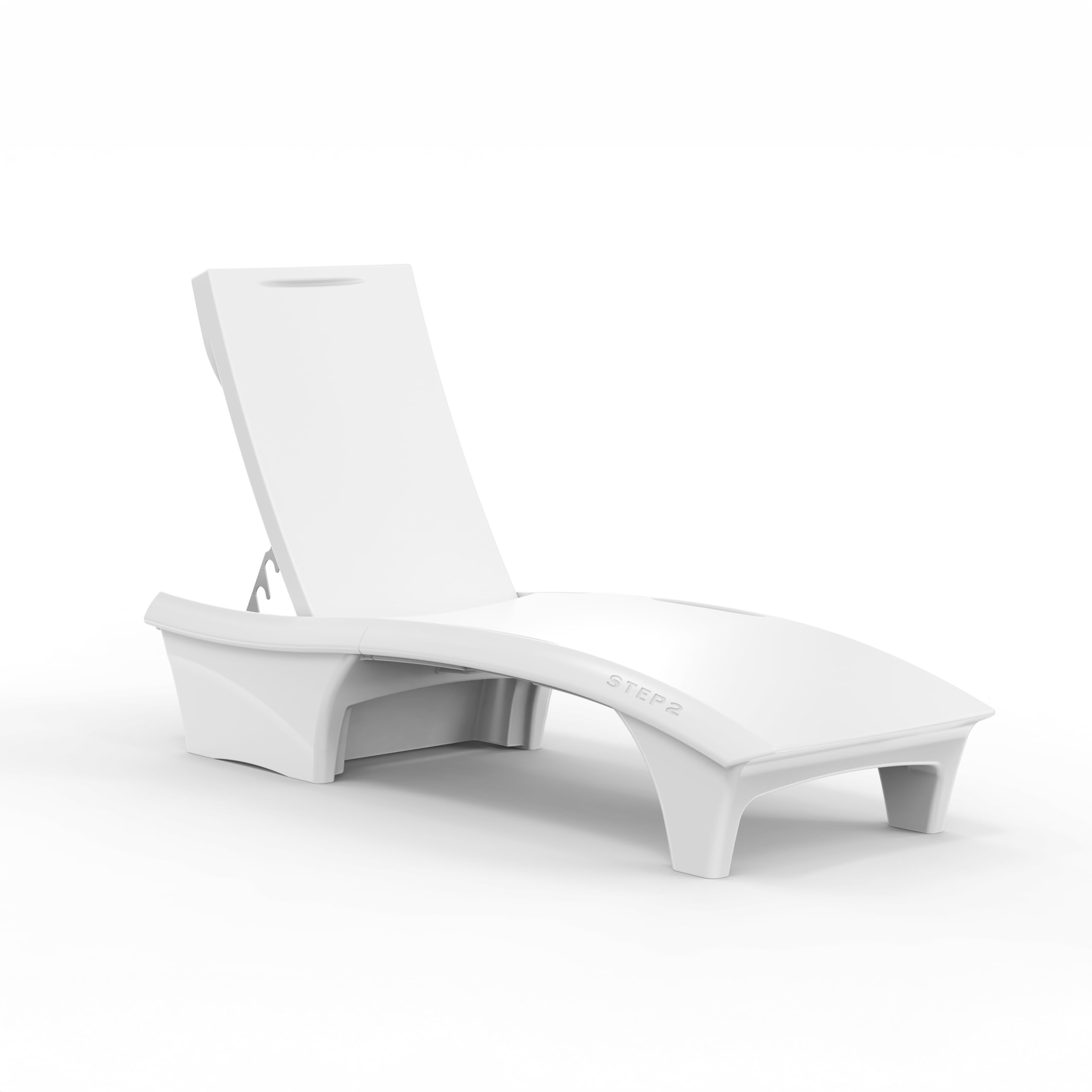 Adjustable Step2 Vero In-Pool Lounger with Storage, Pool Chair, Weighted, White