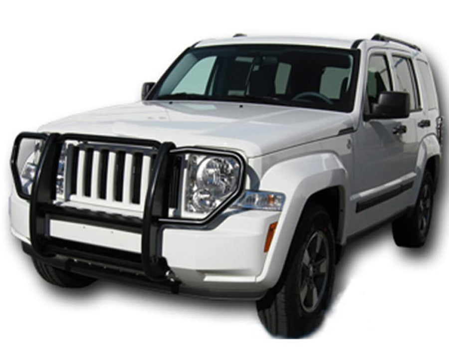 Bumper Guard Black Horse Grille brush 1-Piece Black Compatible with 2008-2012 Jeep Liberty-17A086400A