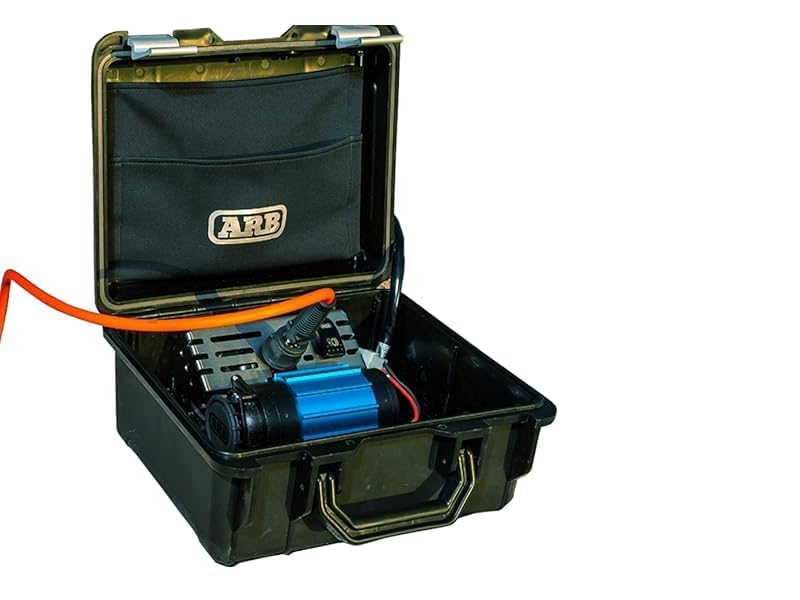 ARB HIGH OUTPUT and PERFORMANCE 12V2 PORTABLE AIR COMPRESSOR in a HEAVY DUTY BOX with upgraded features