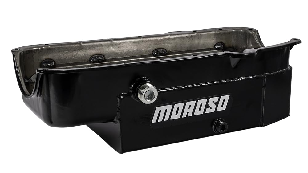 Steel Moroso Circle Track Oil Pan, Fits Pre-80 Small Block Chevy, Limited Sprints, 6.5" Depth