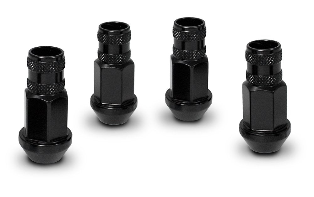 Open End Gorilla Automotive Aluminum Racing Lug Nuts-Black (12mm x 1.25 Thread Size) 44027BK