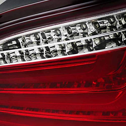Spec-D Tuning LED Bar Tail Lights Red Lens Compatible with 2008-2010 BMW E60 5-Series 4 Door Left + Right Pair Assembly