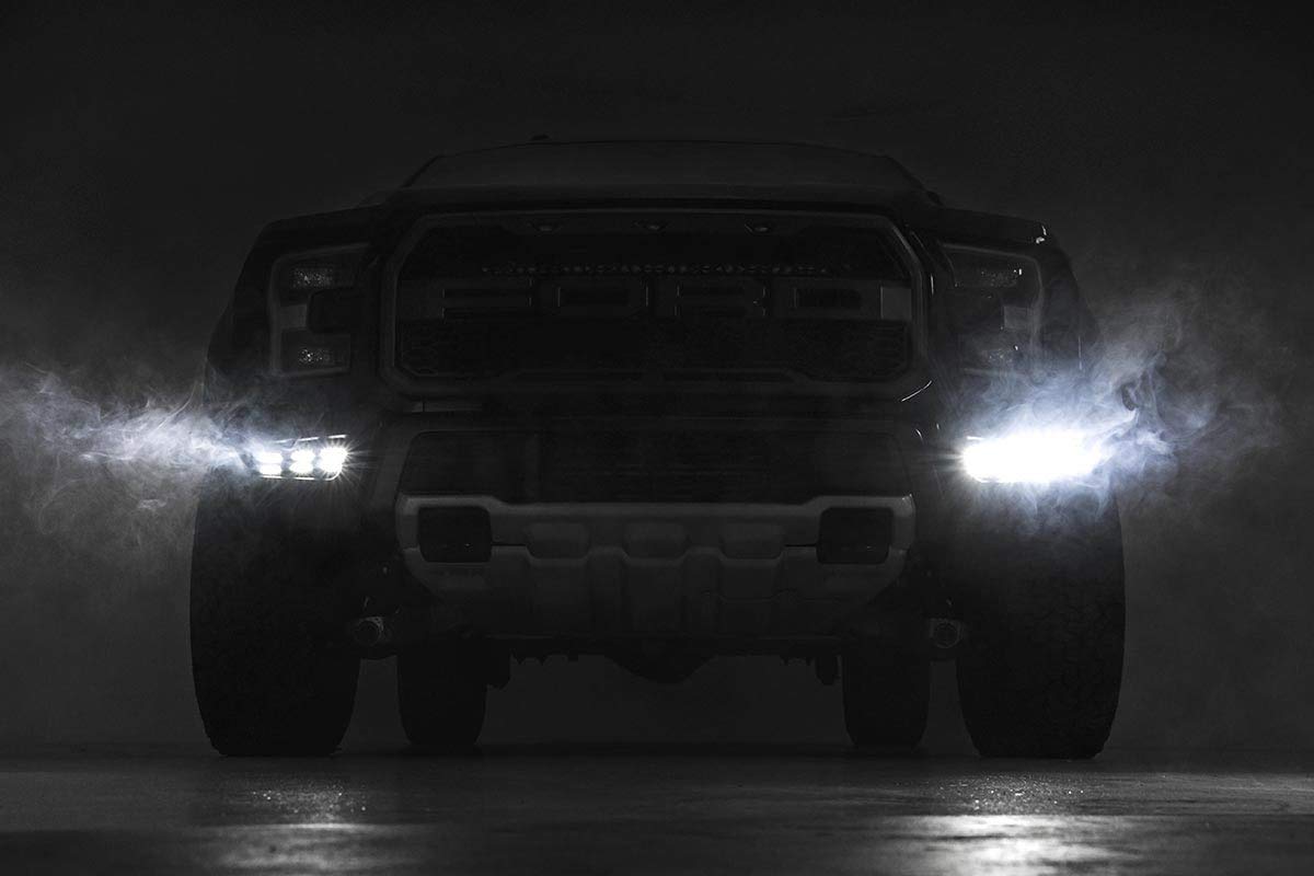 Black Series Rough Country Triple LED Fog Light Kit for 17-21 Raptor - 70700