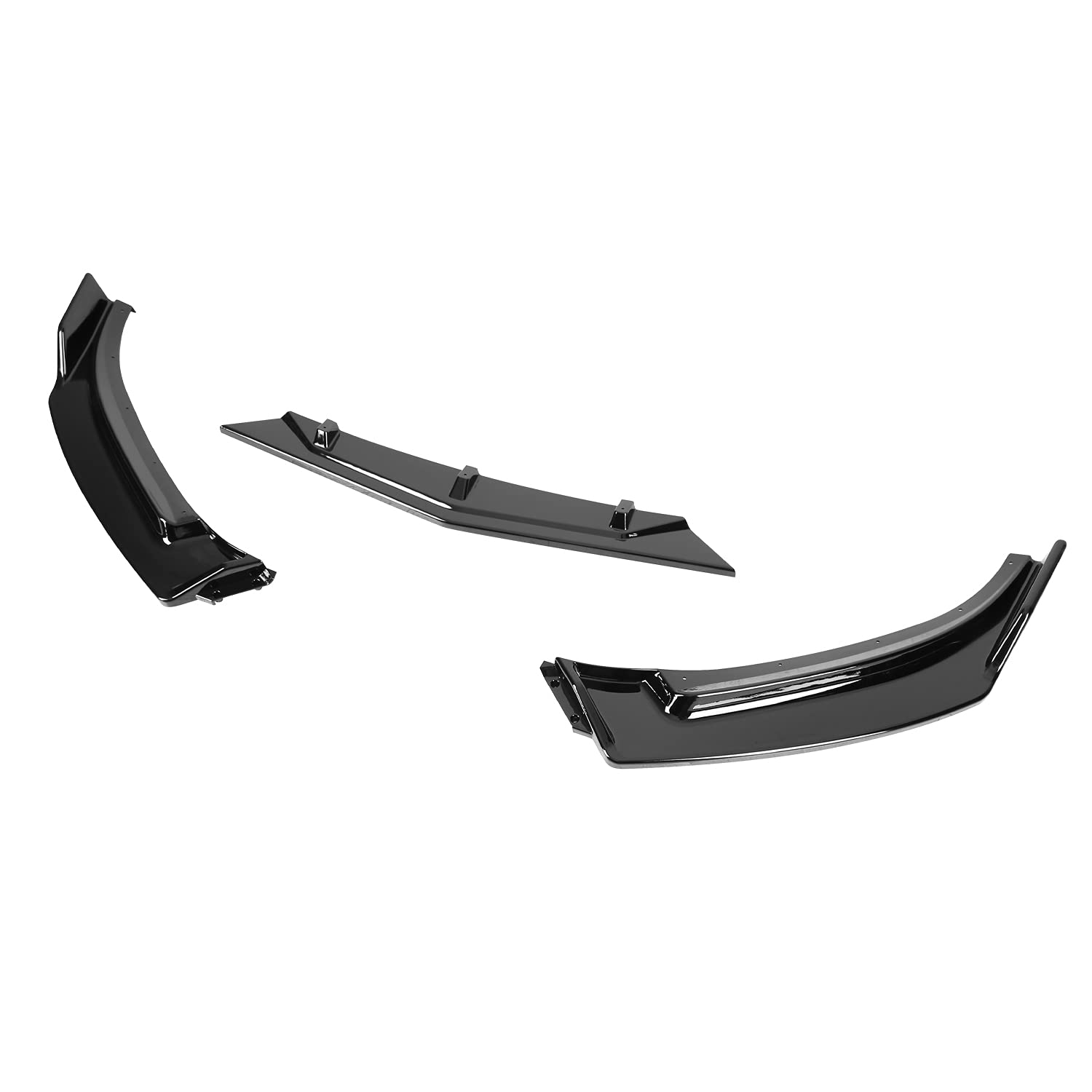 Glossy Black SPEC-D TUNING Front Bumper Lip Spoiler Splitter Body Kit 3PC Compatible with 2014-2018 Mazda 3