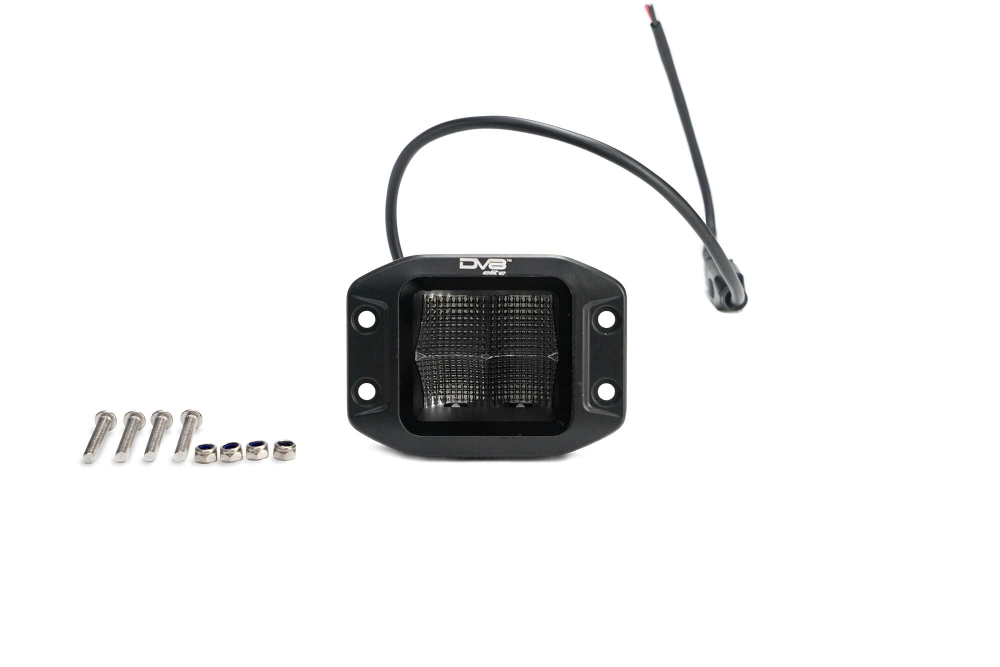 3" DV8 Offroad Elite Series Flush Mount Light Pod | 4,800 Lumen from OSRAM LED's | Bezel-Less Housing w/Heat Fins | IP 68 Rated UV Resistant Lens | Flood Pattern