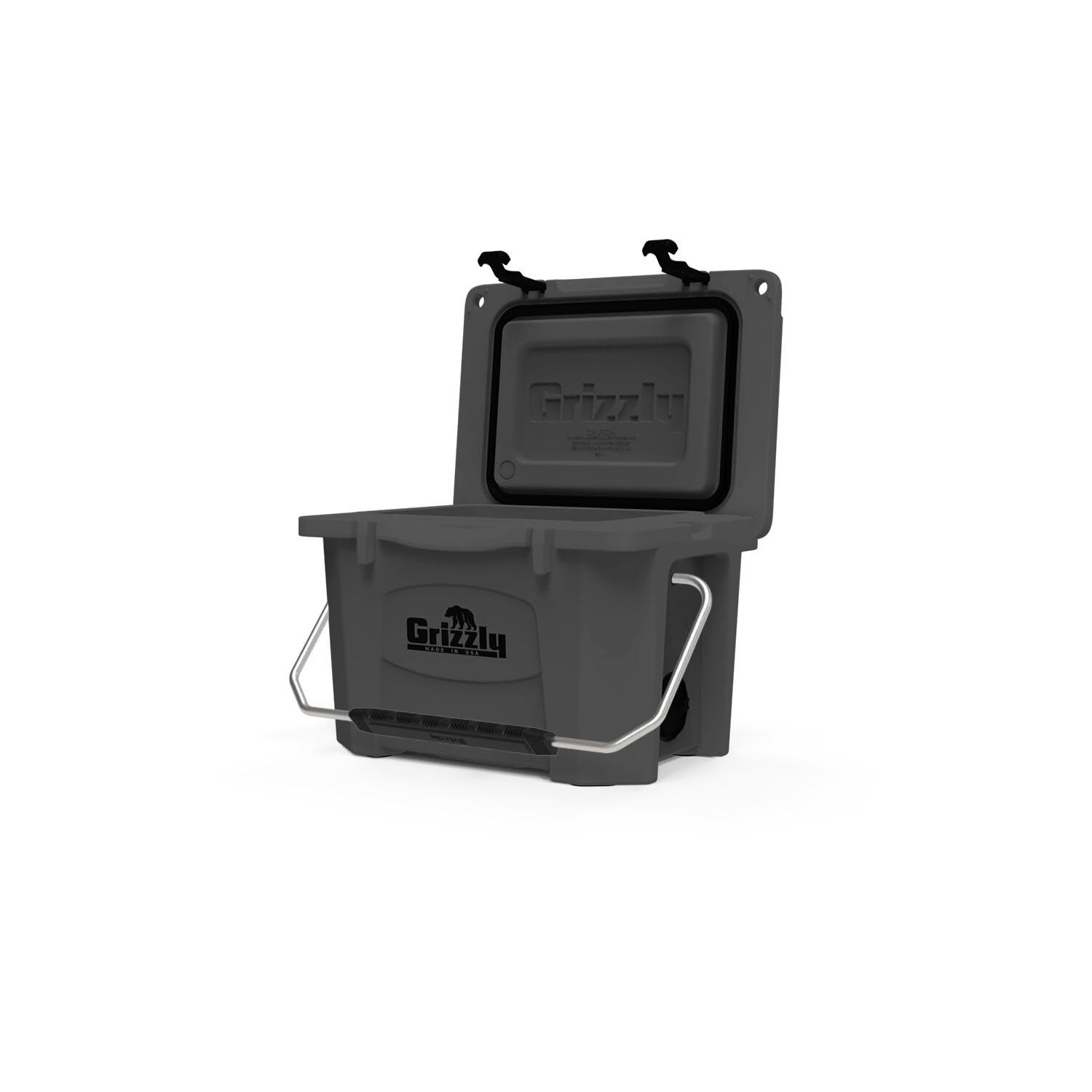 20 Cooler Grizzly, 20 qt Ice Chest Durable Rotomolded Insulated, Made in USA, Warranty for Life, for Beach Boat Camping Fishing Hunting, G20, Stealth Gray