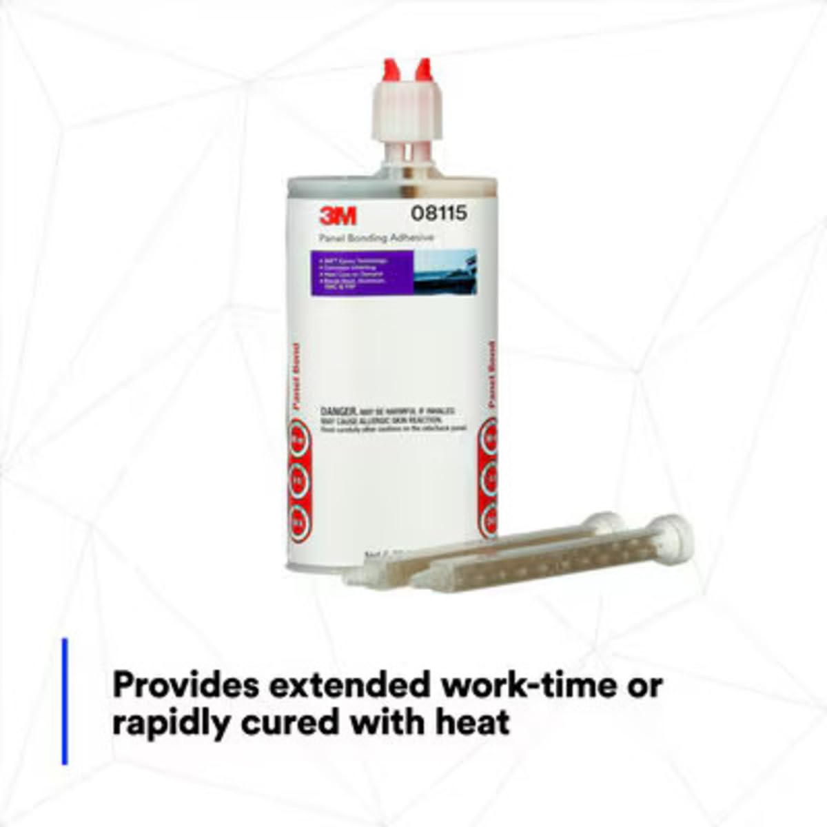 3M 08115 Panel Bonding Adhesive, OEM Recommended Two-Part Epoxy, 200 mL Cartridge, Bonds Metal & Composites for Auto Body Panel Repair (1 Cartridge)