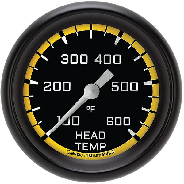 AX397YBPF Classic Instruments AutoCross Yellow 2-5/8" Cylinder Head Temperature Gauge
