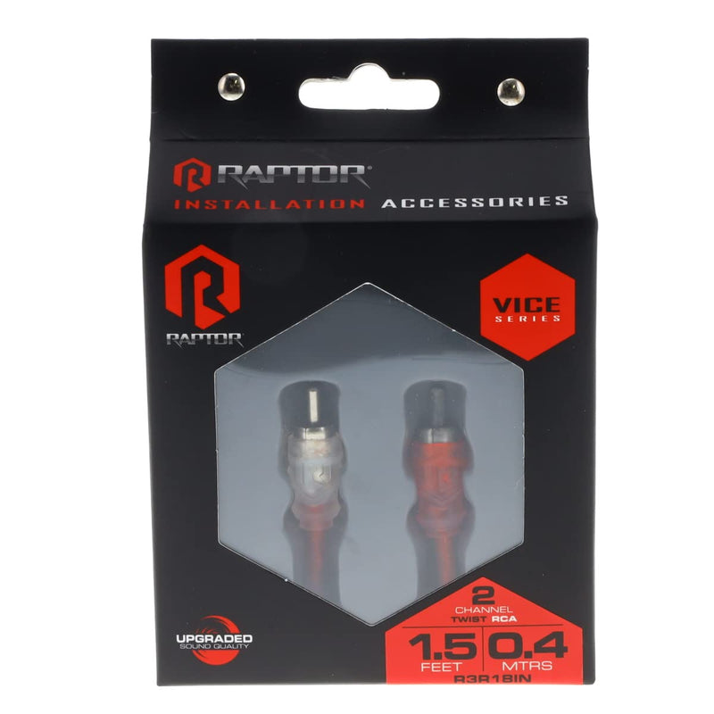 Raptor 1.5 Foot R3R18IN Coax 2 Channel RCA Cable
