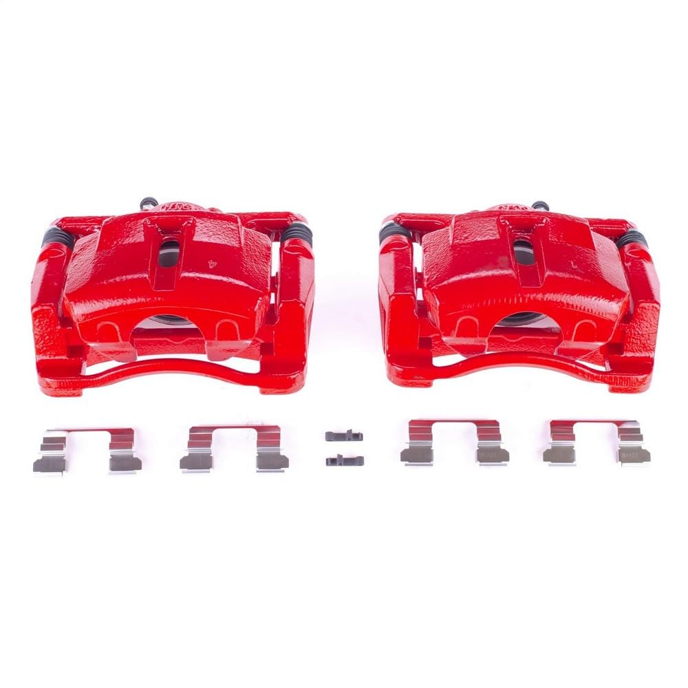 Power Stop Pair of High-Temp Red Powder Coated Front Calipers For Mazda CX-5 2013-2024 [Model Specific]