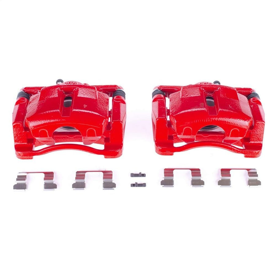 Power Stop Pair of High-Temp Red Powder Coated Front Calipers For Mazda CX-5 2013-2024 [Model Specific]