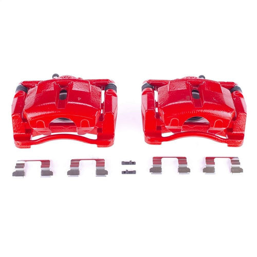 Power Stop Pair of High-Temp Red Powder Coated Front Calipers For Mazda CX-5 2013-2024 [Model Specific]