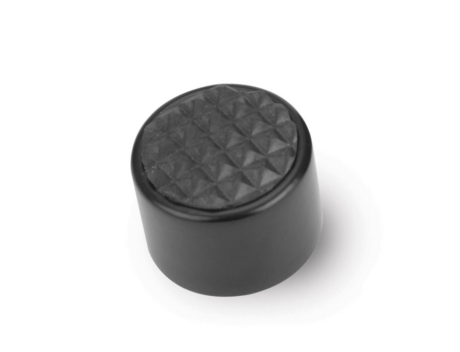 Black Steel Round Dimmer Cover Lokar with Rubber Insert