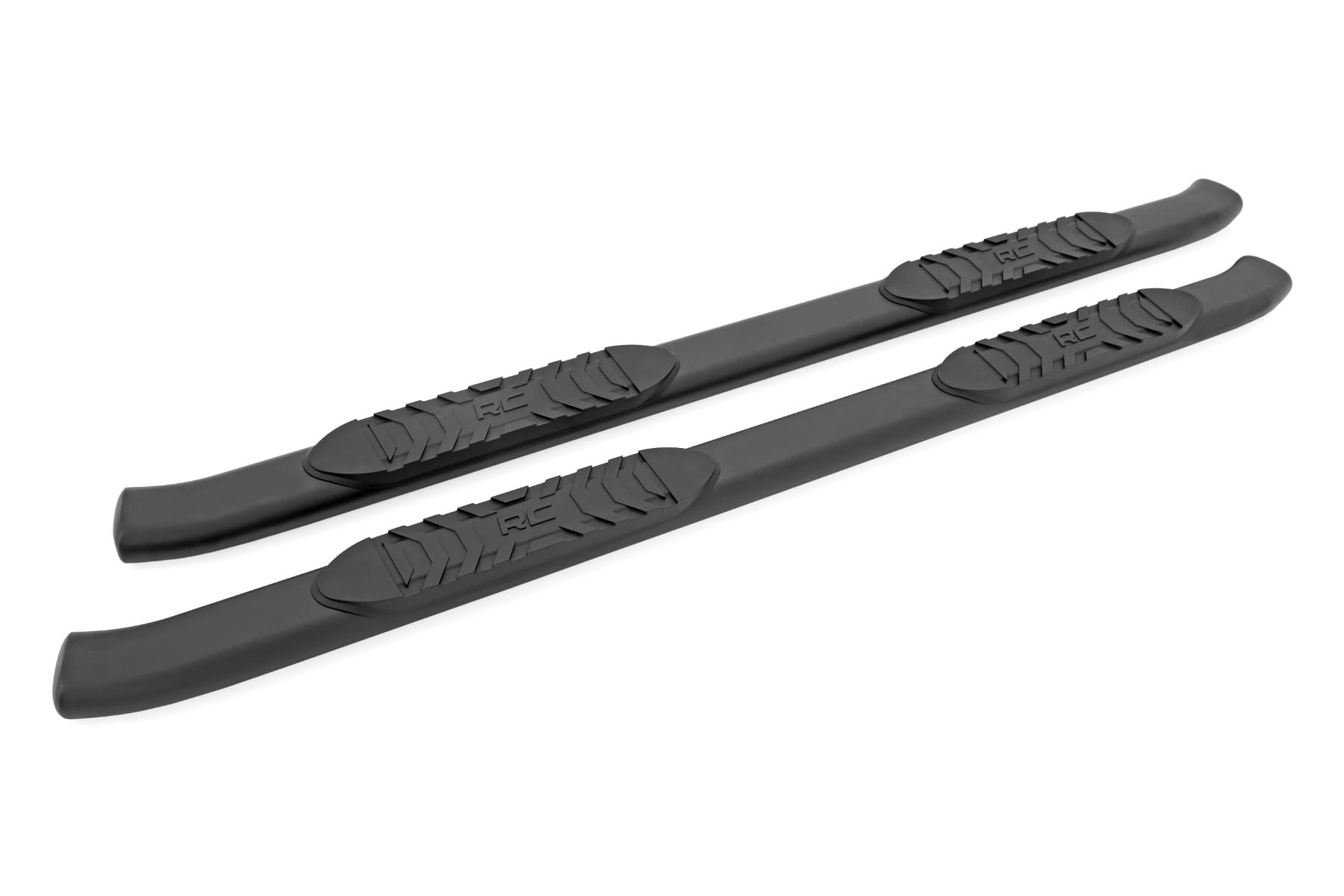 Oval Nerf Step Bars Rough Country for Ford Bronco (2021-2025) 4-Door - OEM Style Rails with Built-in Side Steps