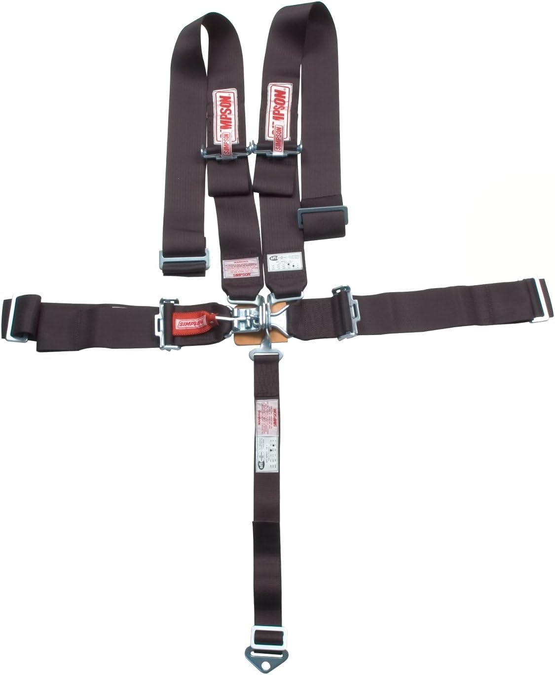Harness Simpson Racing 29064BKH - Latch & Link - 5 Point - SFI 16.1 - Pull Down - Wrap Around - Roll Bar Mnt - 55 inch L - Black - Each