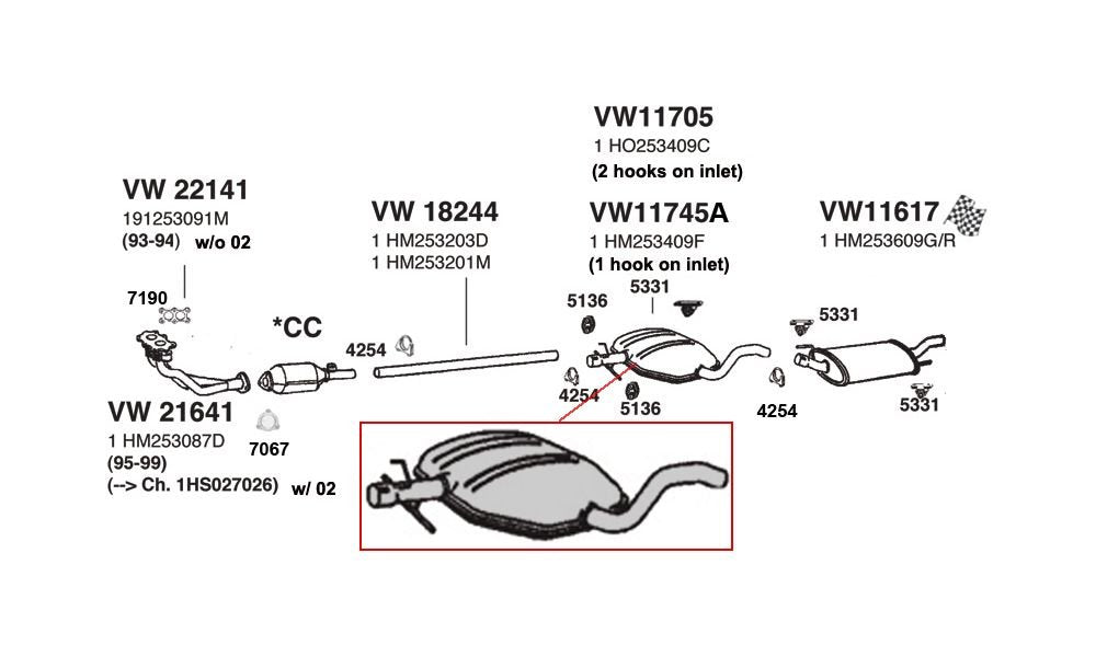 Center ANSA (VW11705) Resonator
