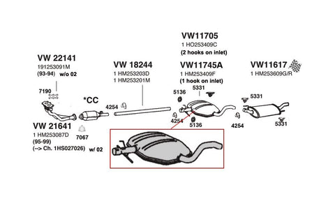 Center ANSA (VW11705) Resonator