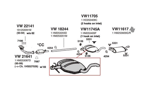 Center ANSA (VW11705) Resonator