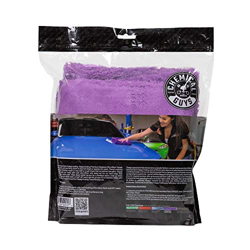 Chemical Guys MIC34803 Ultra Plush Happy Ending Edgeless Microfiber Towel, Purple (16" x 16")