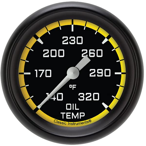 AX328YBPF Classic Instruments AutoCross Yellow 2-5/8" Oil Temperature Gauge
