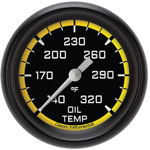 AX328YBPF Classic Instruments AutoCross Yellow 2-5/8" Oil Temperature Gauge