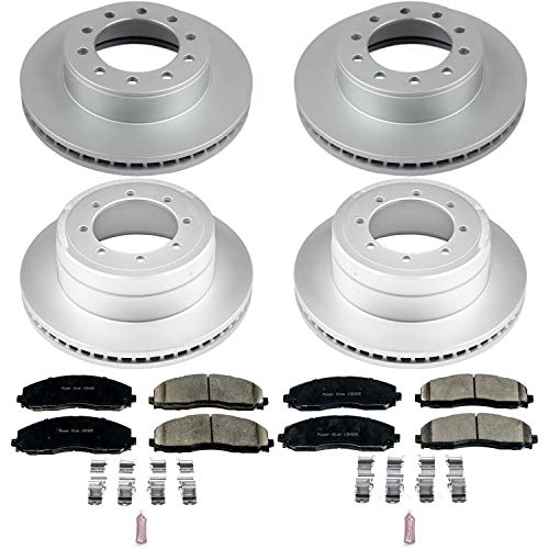 Power Stop CRK8027 Geomet® Coated Brake Kit Front & Rear For Ford F-350 Super Duty 2015-2016 [Model Specific]