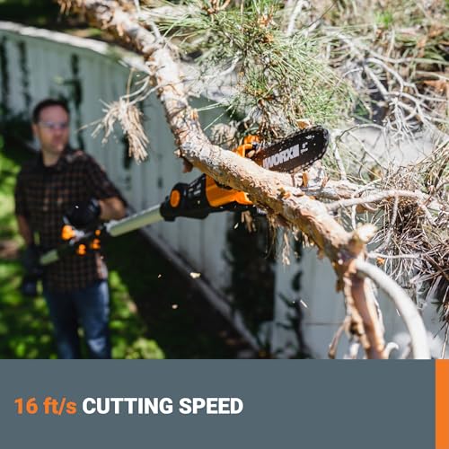 20V Worx Nitro 8 '' cordless pole chainsaw 2.0 Ah battery and charger included WG349