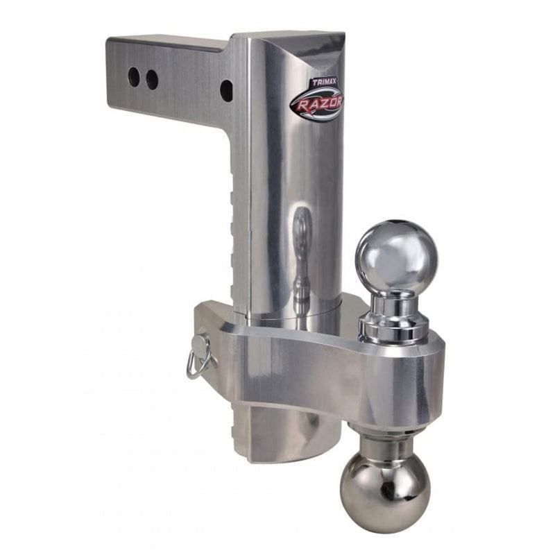 TRIMAX TRZ10ALHD Heavy Duty 10" Pin & Clip Aluminum Drop Hitch for 2-1/2" Receivers-Includes Dual Balls