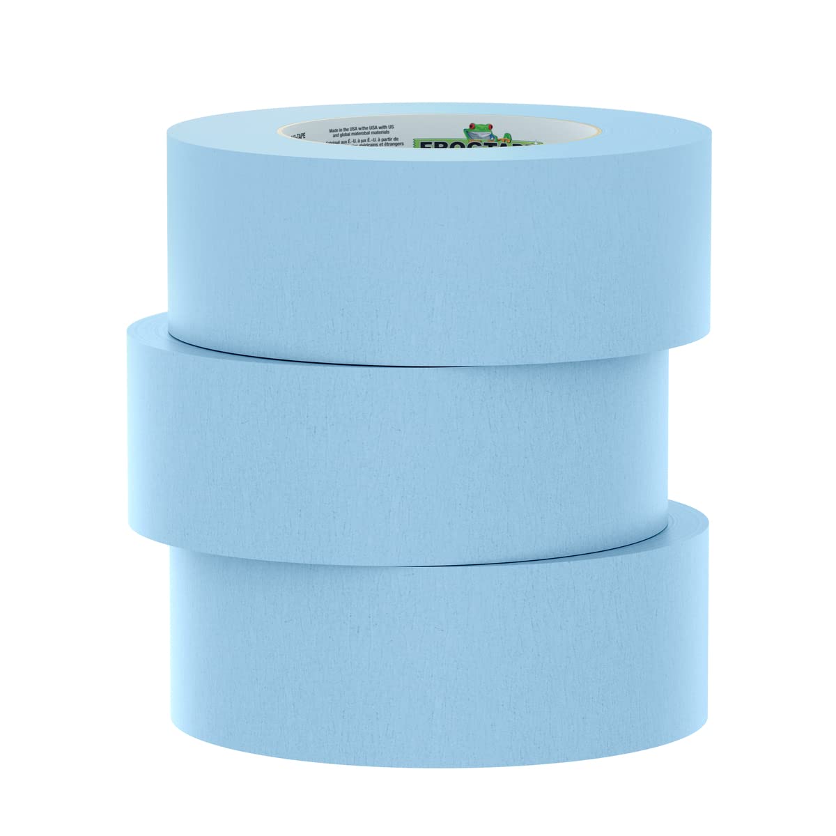 FrogTape 250 Moderate Temperature Light Blue Performance Grade Masking Tape, Medium-High Adhesion, 48mm x 55m, 3 Rolls per Pack