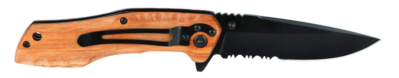 Zebrawood Performance Tool W9372 Folding Pocket Knife with Assisted Opening and Partially Serrated Blade (2 Pieces)
