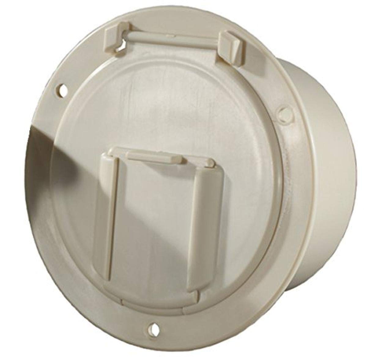 Round Electrical Cable Hatch, RV Designer B132, Low Profile, 4.6 inch Diameter, Colonial White